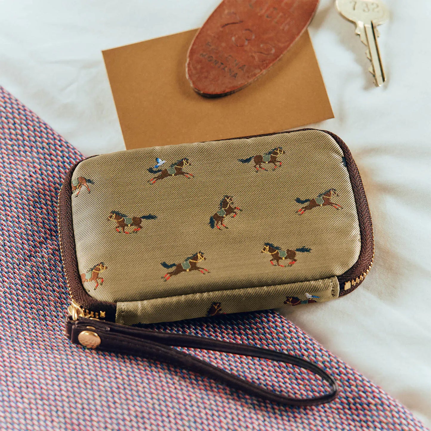 Bow & Tie: Galloping Horses Drawer Pouch Pocket,  Hobonichi Drawer Pouch Pocket