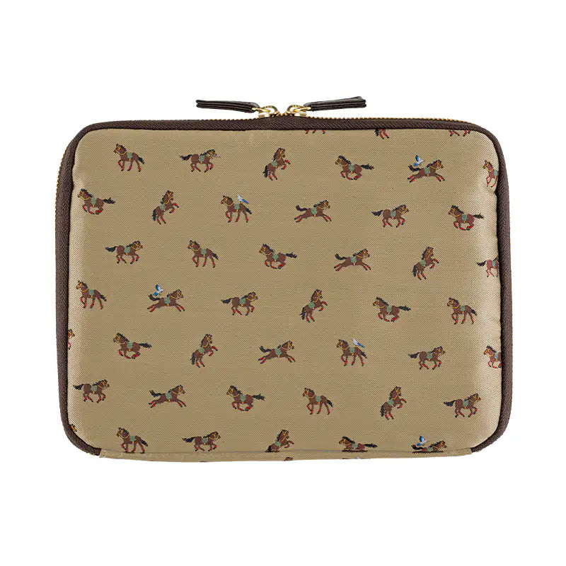Bow & Tie: Galloping Horses Large Drawer Pouch,  Hobonichi Large Drawer Pouch