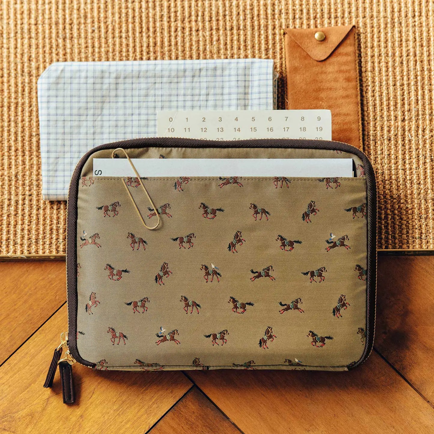 Bow & Tie: Galloping Horses Large Drawer Pouch,  Hobonichi Large Drawer Pouch