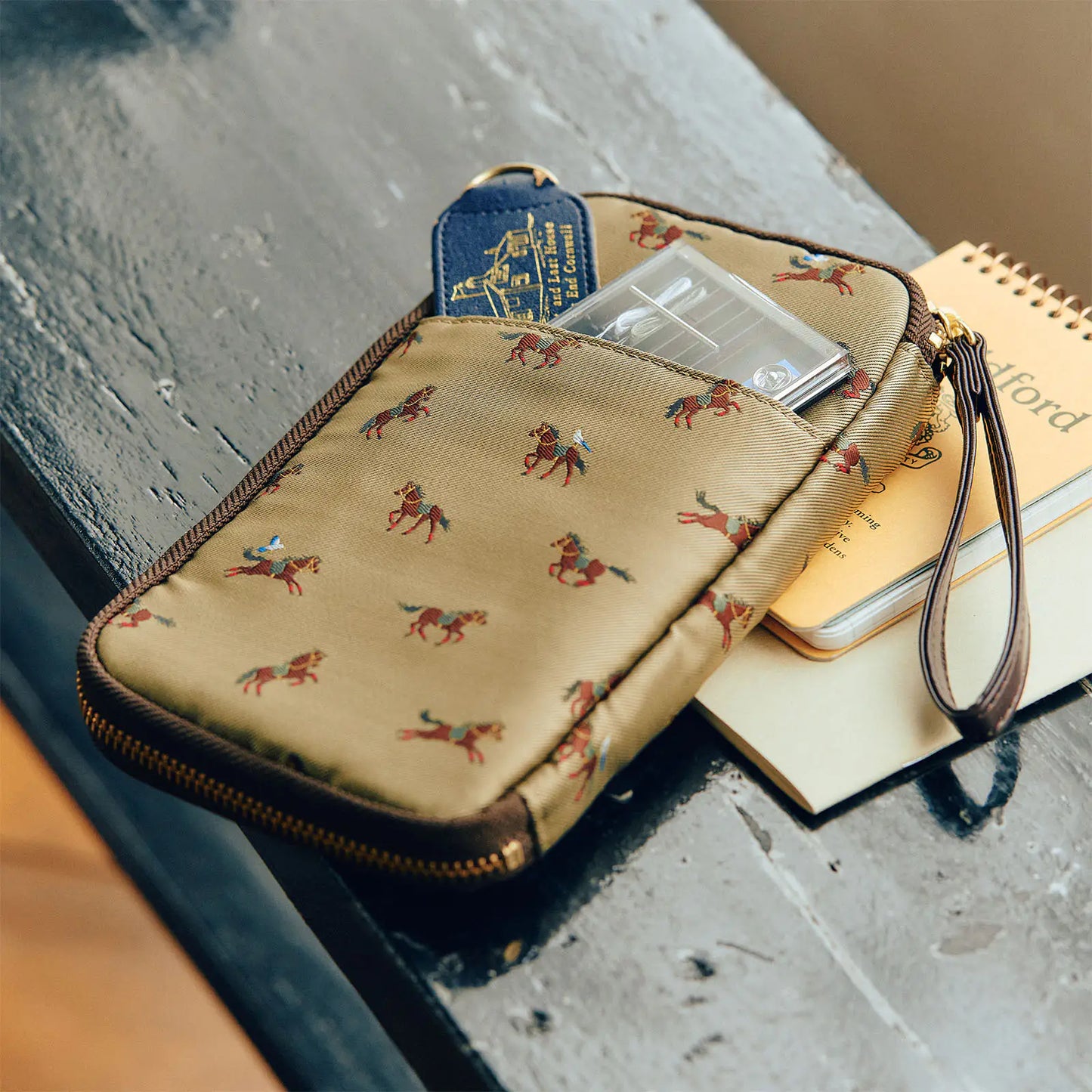 Bow & Tie: Galloping Horses Small Drawer Pouch,  Hobonichi Small Drawer Pouch