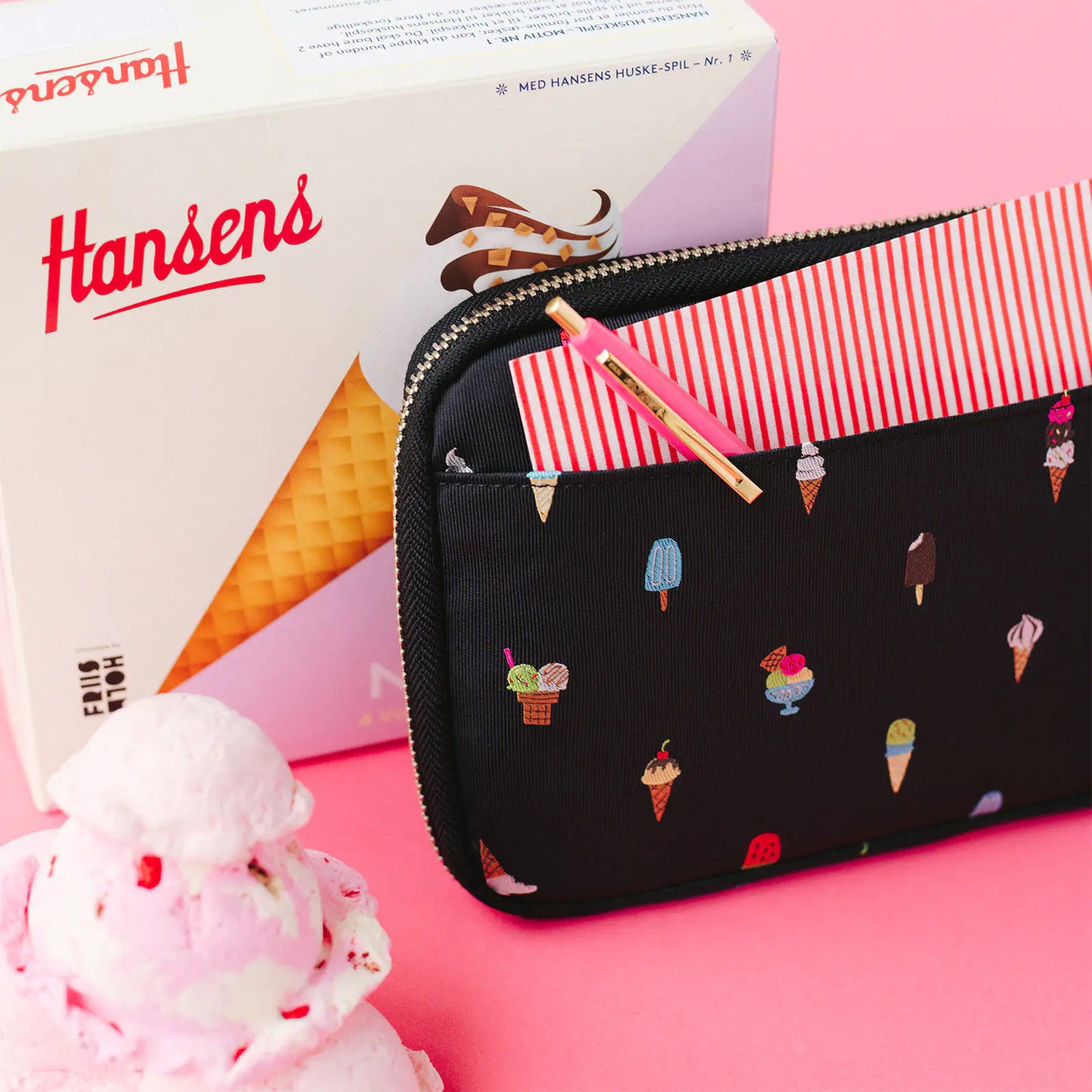 Bow & Tie: Happy Ice Cream Drawer Pouch Áne