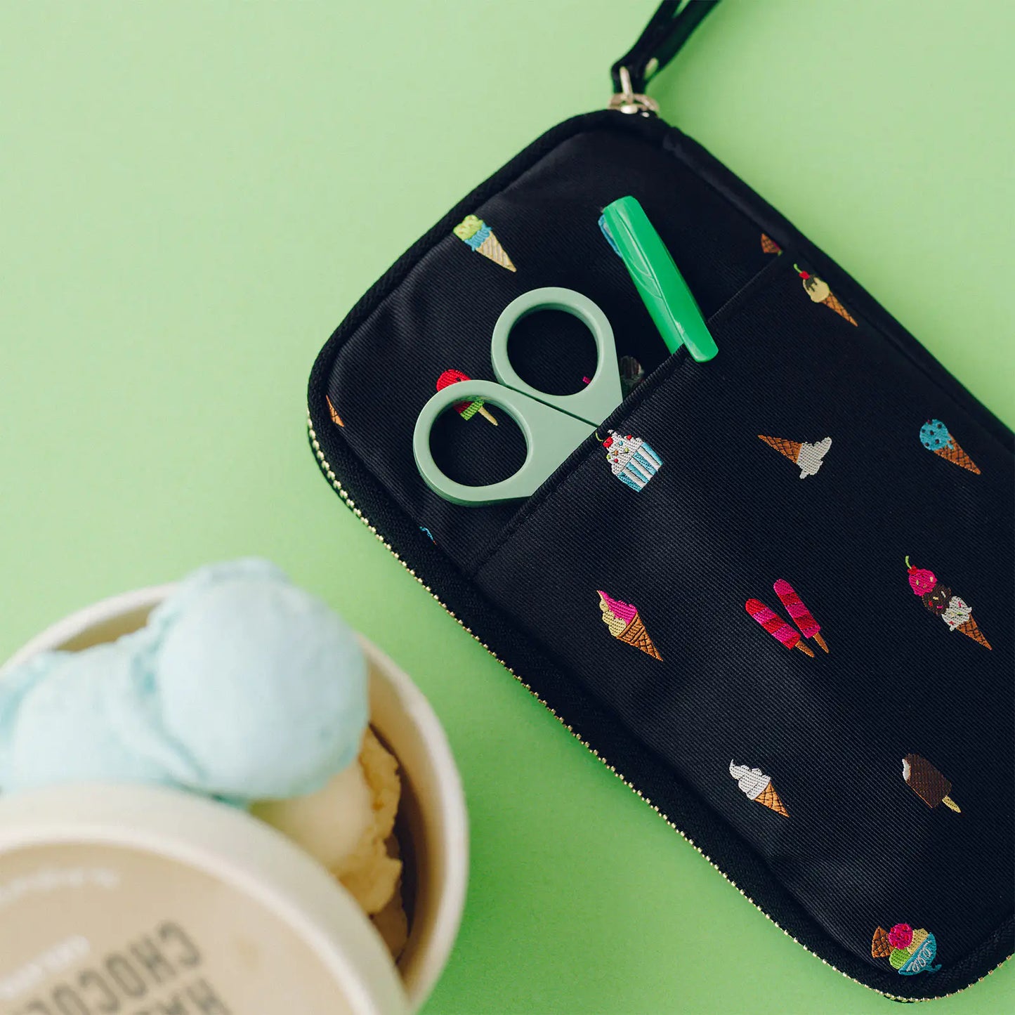 Bow & Tie: Happy Ice Cream Small Drawer Pouch,  Hobonichi Small Drawer Pouch
