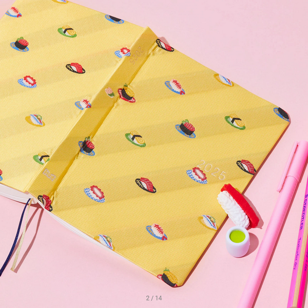 Sale! Hobonichi Techo 2025 Bow & Tie: Sushi HON / A6 Size / Daily / Jan start / Mon start - English Edition