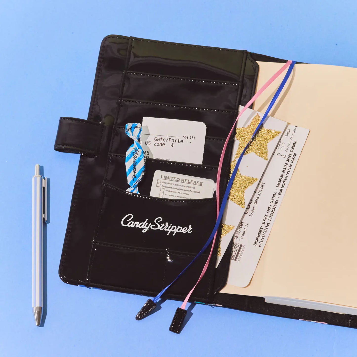 Candy Stripper: Random Dog & Cat (Black) [Hobonichi Cousin (A5) Techo Cover] (Cover Only)