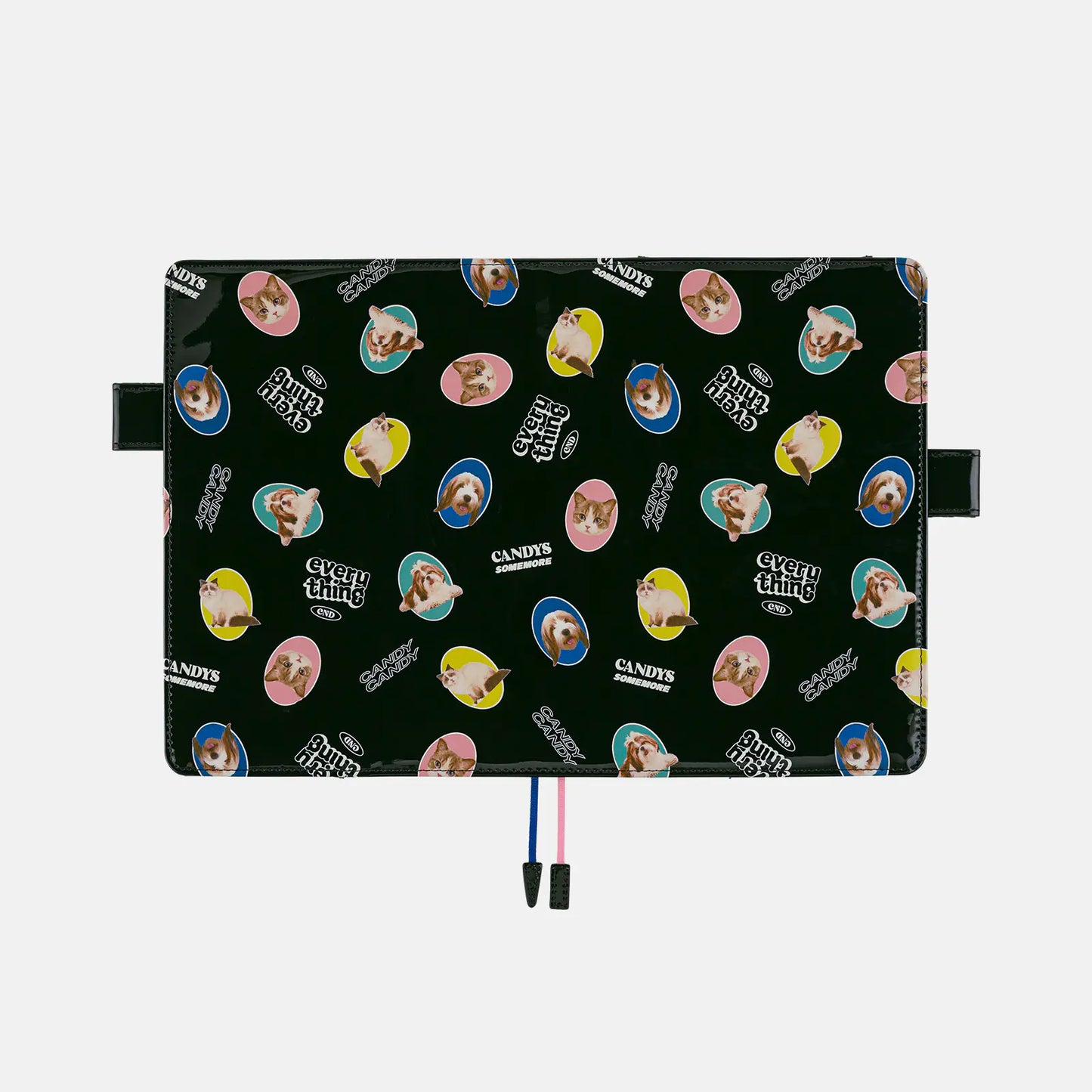 Candy Stripper: Random Dog & Cat (Black) [Hobonichi Cousin (A5) Techo Cover] (Cover Only)