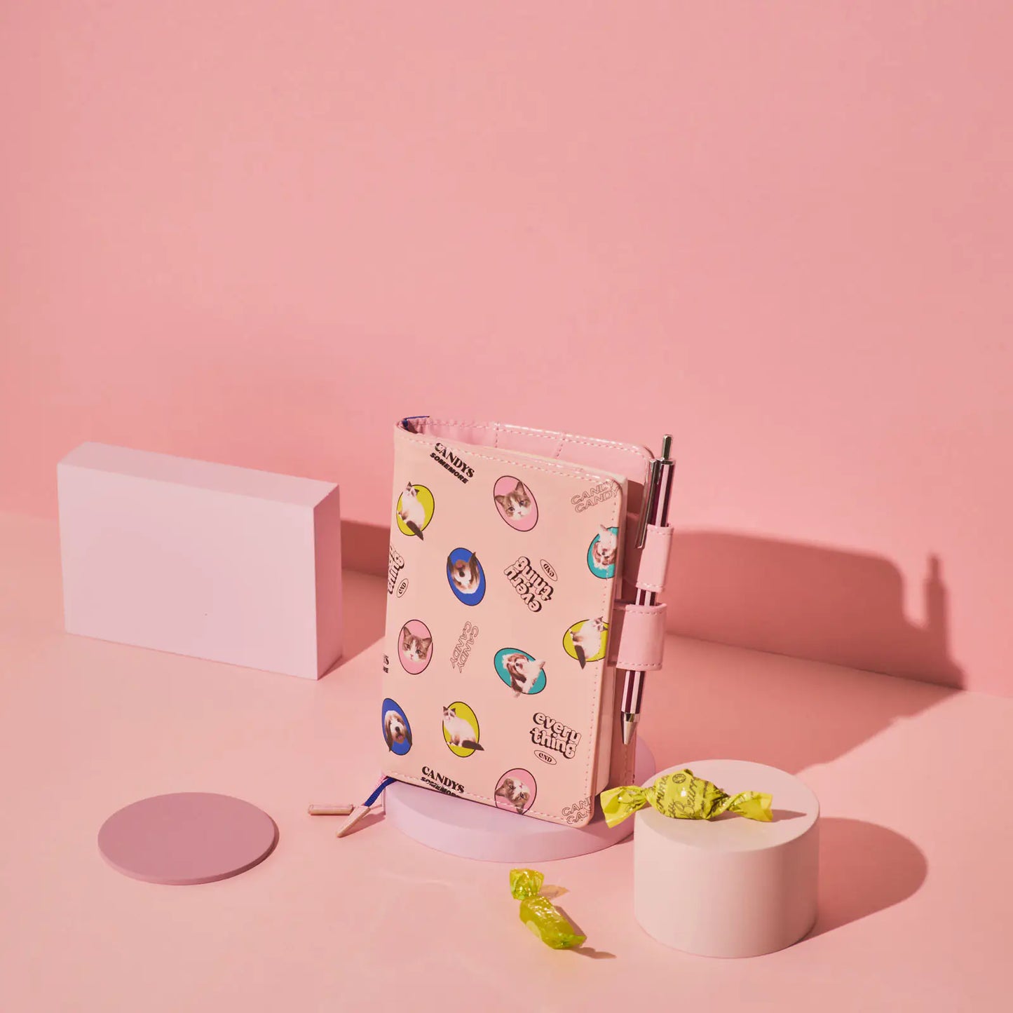 Candy Stripper: Random Dog & Cat (Pink) [Hobonichi Original (A6) Techo Cover] (Cover Only)