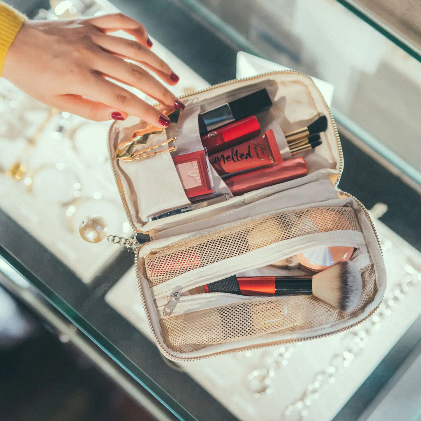 Champagne Pearl Small Drawer Pouch,  Hobonichi Small Drawer Pouch