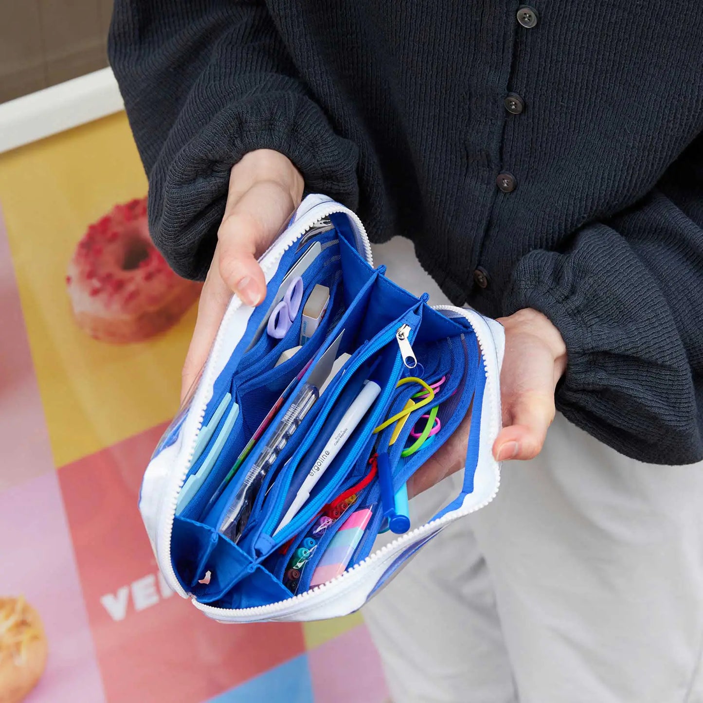 Clear Blue Drawer Pouch Áne,  Hobonichi Drawer Pouch Áne