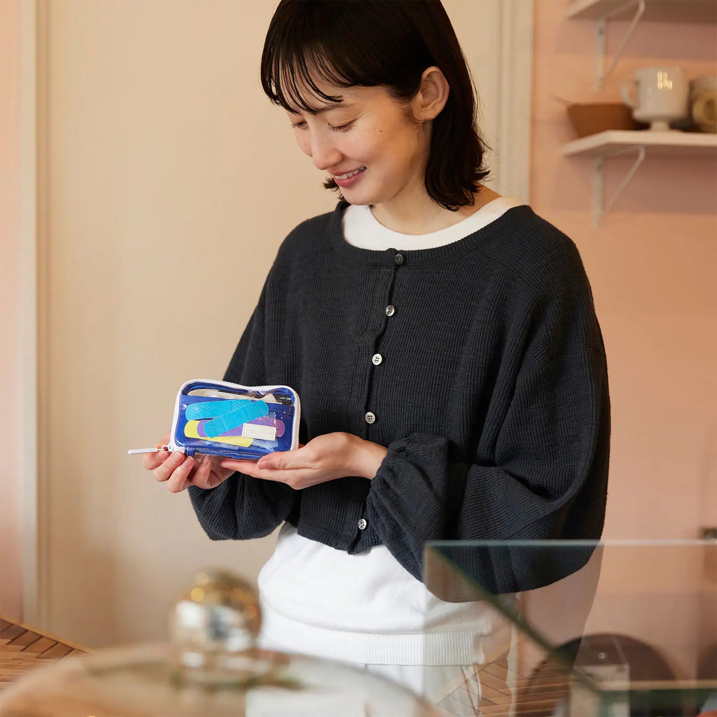 Clear Blue Drawer Pouch Pocket,  Hobonichi Drawer Pouch Pocket