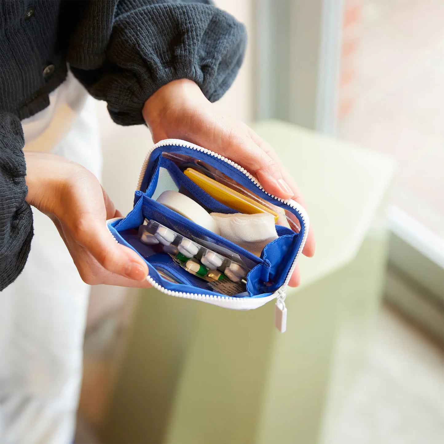 Clear Blue Drawer Pouch Pocket,  Hobonichi Drawer Pouch Pocket