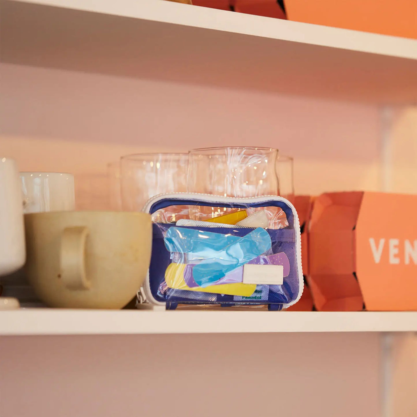 Clear Blue Drawer Pouch Pocket,  Hobonichi Drawer Pouch Pocket