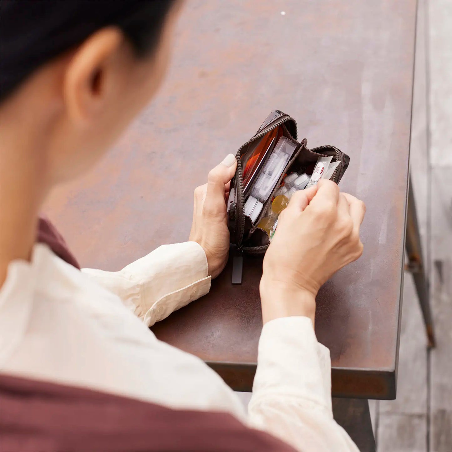 Clear Brown Drawer Pouch Pocket