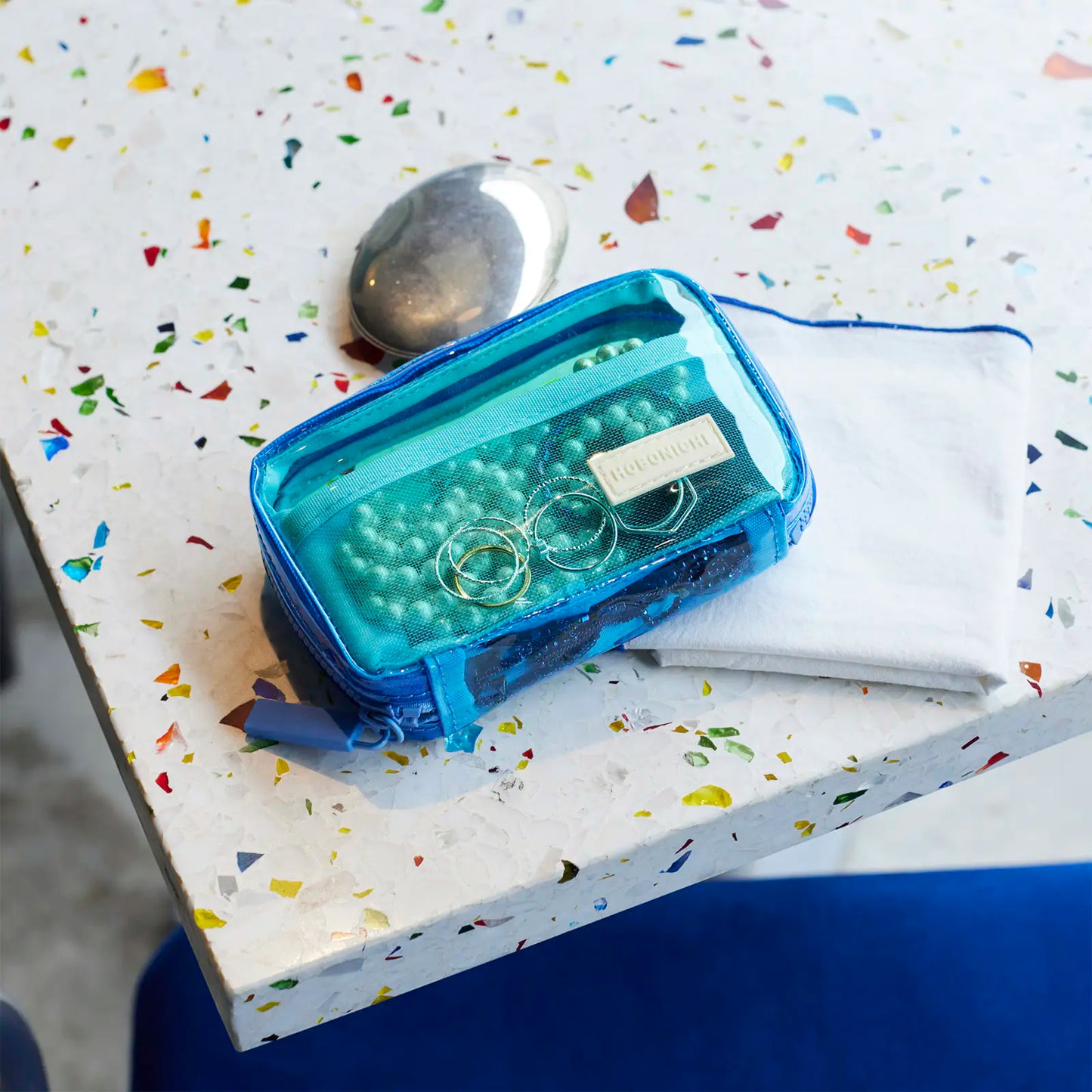 Clear Mixed Blue Drawer Pouch Pocket,  Hobonichi Drawer Pouch Pocket