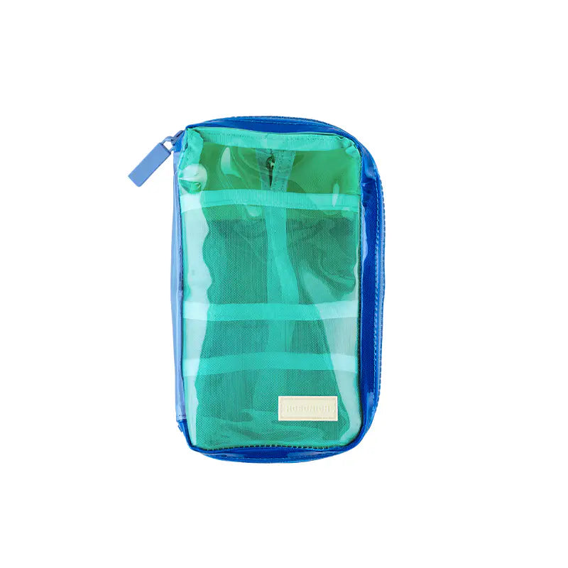 Clear Mixed Blue Small Drawer Pouch,  Hobonichi Small Drawer Pouch