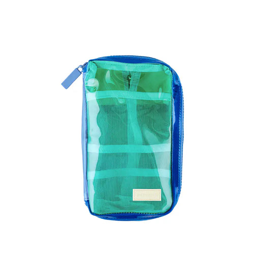 Clear Mixed Blue Small Drawer Pouch,  Hobonichi Small Drawer Pouch