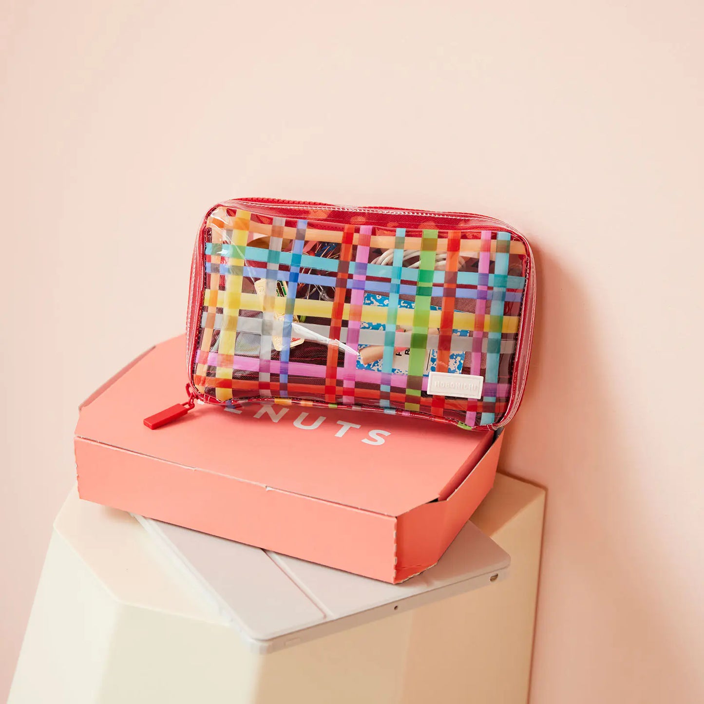 Clear Plaid Drawer Pouch Áne,  Hobonichi Drawer Pouch Áne