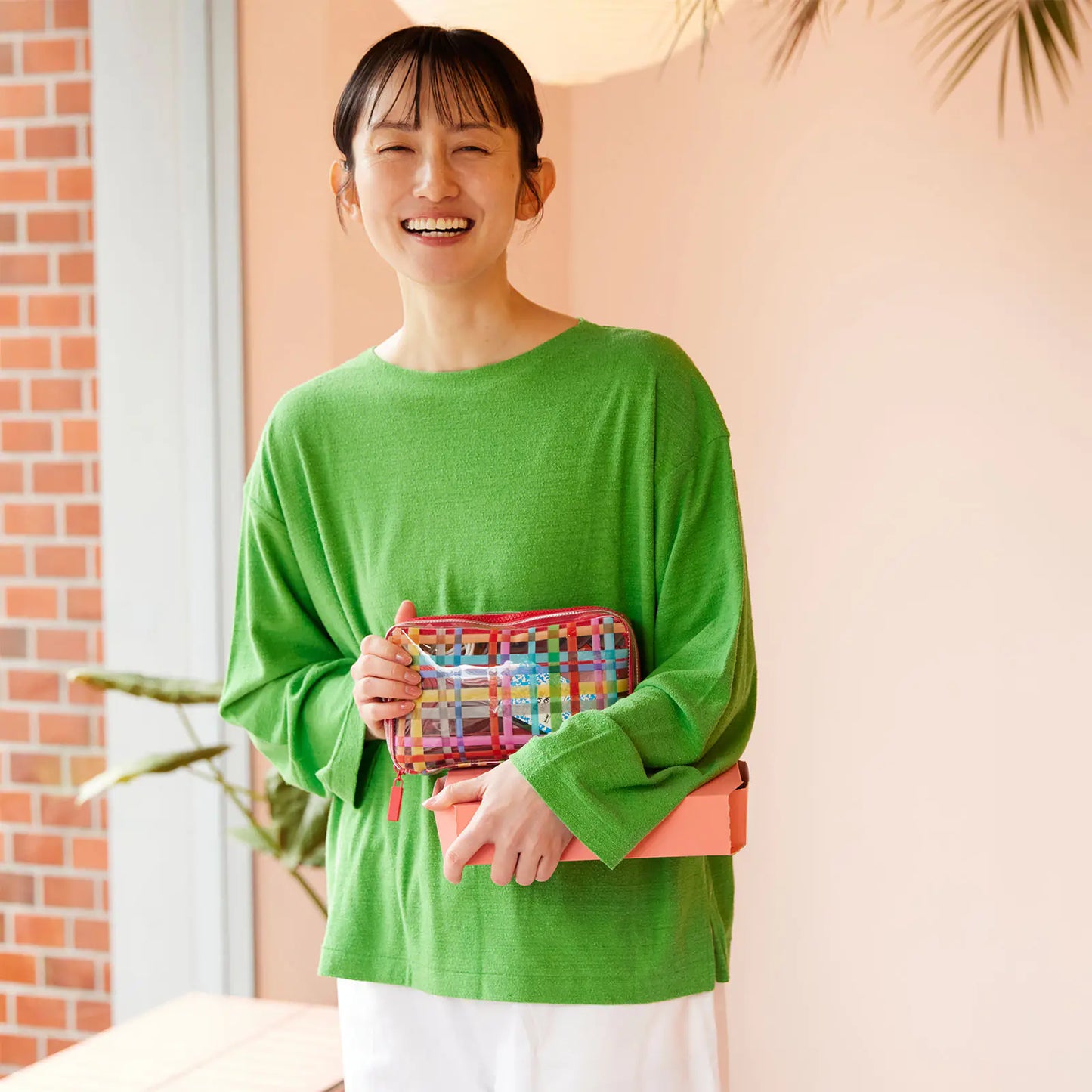 Clear Plaid Drawer Pouch Áne,  Hobonichi Drawer Pouch Áne