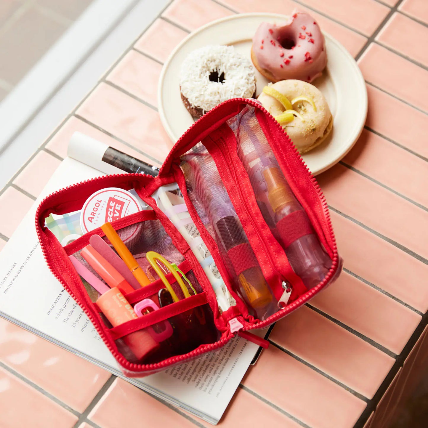 Clear Plaid Small Drawer Pouch,  Hobonichi Small Drawer Pouch