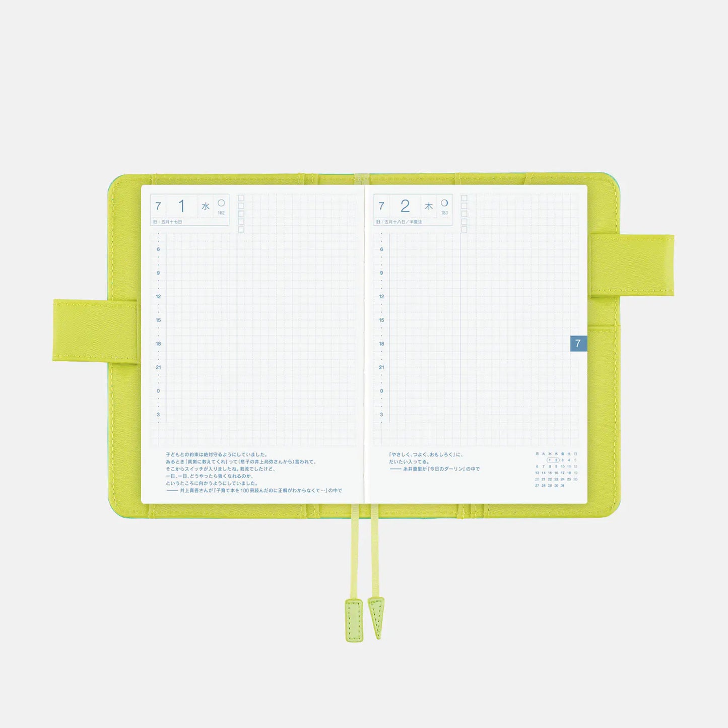 Colors: Aqua Lime [Hobonichi Original (A6) Techo Cover] (Cover Only)