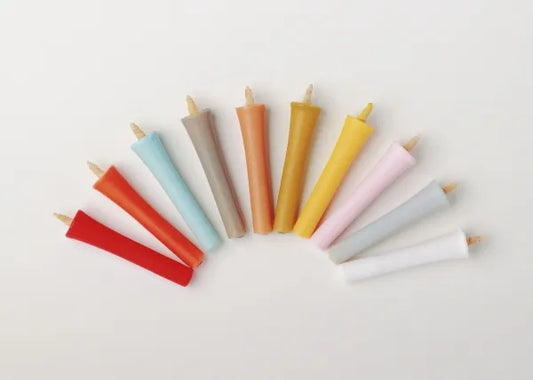 DAIYO Colorful Rice Wax Candles 10 pcs Set - Popular Color Set -, Japanese Wa-Rousoku (Japanese candle)