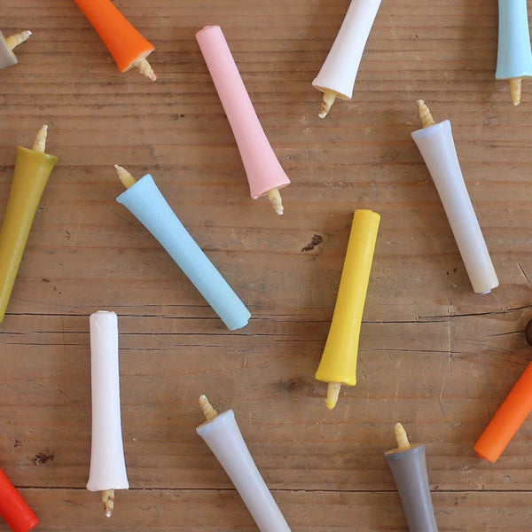 DAIYO Colorful Rice Wax Candles 10 pcs Set - Popular Color Set -, Japanese Wa-Rousoku (Japanese candle)