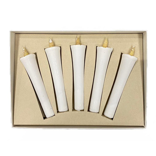 DAIYO Colorful Rice Wax Candles 5 pcs Set - 7.5 cm / White -, Japanese Wa-Rousoku (Japanese candle)