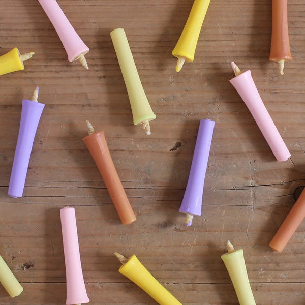 DAIYO Colorful Rice Wax Candles 5 pcs Set - Flower Color -, Japanese Wa-Rousoku (Japanese candle)