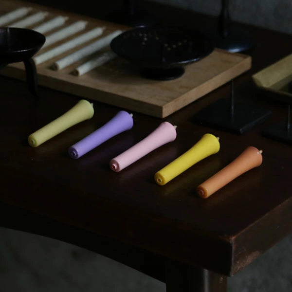 DAIYO Colorful Rice Wax Candles 5 pcs Set - Flower Color -, Japanese Wa-Rousoku (Japanese candle)
