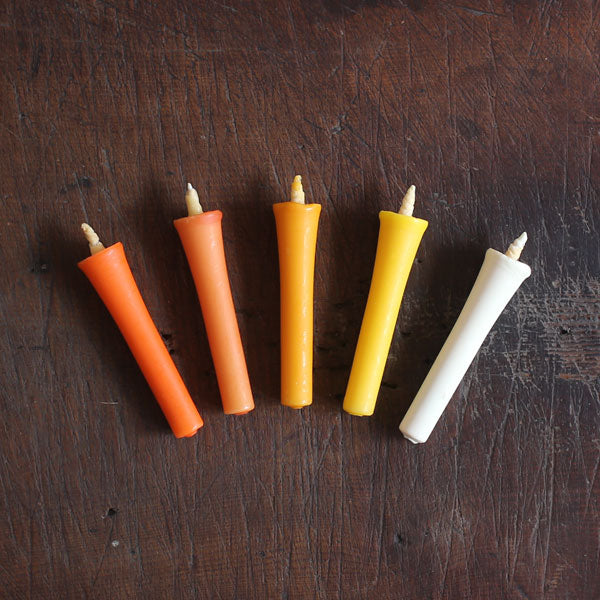 DAIYO Colorful Rice Wax Candles 5 pcs Set - Moon Color -, Japanese Wa-Rousoku (Japanese candle)