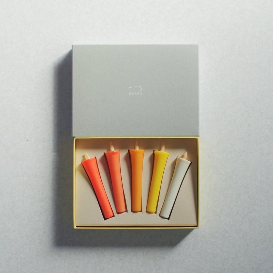 DAIYO Colorful Rice Wax Candles 5 pcs Set - Moon Color -, Japanese Wa-Rousoku (Japanese candle)