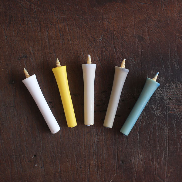 DAIYO Colorful Rice Wax Candles 5 pcs Set - Snow Color -, Japanese Wa-Rousoku (Japanese candle)