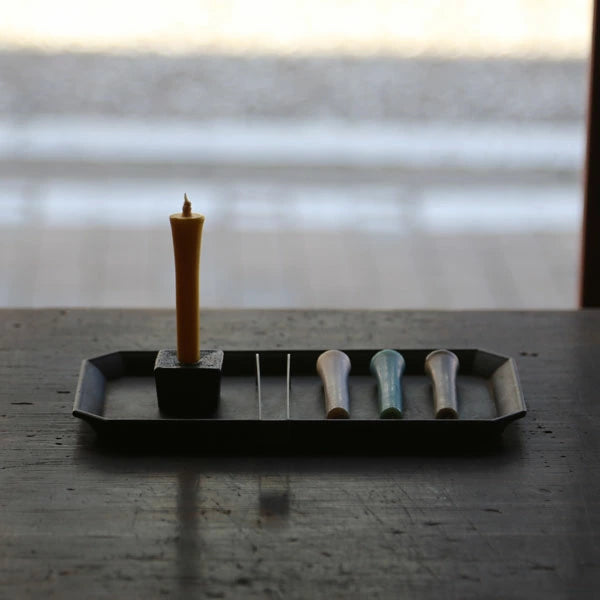 DAIYO Colorful Rice Wax Candles 5 pcs Set - Snow Color -, Japanese Wa-Rousoku (Japanese candle)