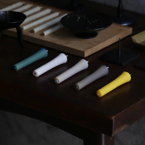 DAIYO Colorful Rice Wax Candles 5 pcs Set - Snow Color -, Japanese Wa-Rousoku (Japanese candle)