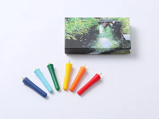 DAIYO Colorful Rice Wax Candles 6 pcs Set - Summer Color -, Japanese Wa-Rousoku (Japanese candle)