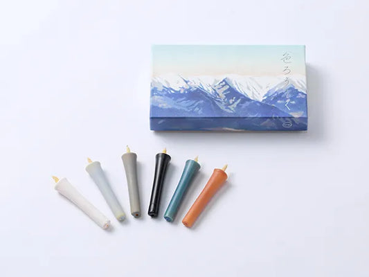 DAIYO Colorful Rice Wax Candles 6 pcs Set - Winter Color -, Japanese Wa-Rousoku (Japanese candle)