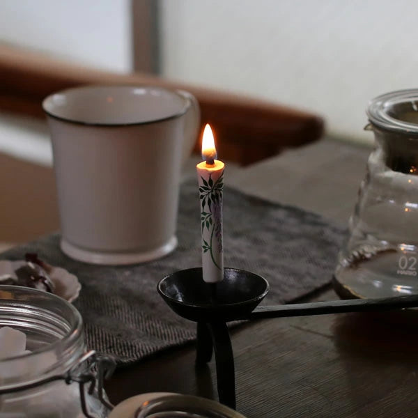 DAIYO Hand Painted Rice Wax Candles 5 pcs Set - Flower -, Japanese Wa-Rousoku (Japanese candle)