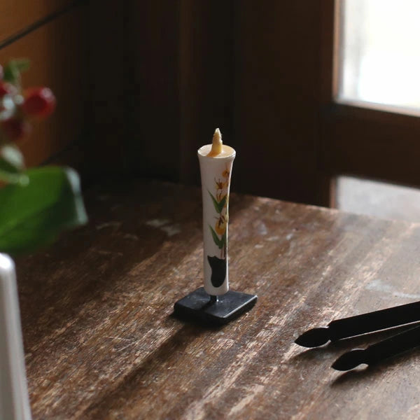 DAIYO Hand Painted Rice Wax Candles 5 pcs Set - Flower -, Japanese Wa-Rousoku (Japanese candle)