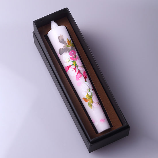 Echigo Flower Candle Hand Painted Candle - Cherry Blossom -, Japanese Wa-Rousoku (Japanese candle)