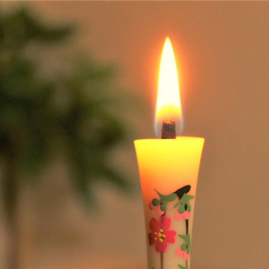 Echigo Flower Candle Hand Painted Candles 2 pcs Set - Cherry Blossom -