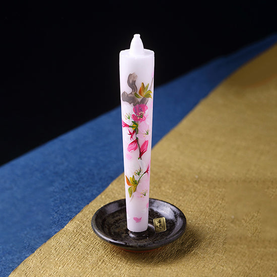 Echigo Flower Candle Hand Painted Candle - Cherry Blossom -, Japanese Wa-Rousoku (Japanese candle)