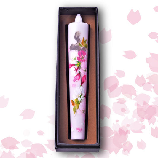Echigo Flower Candle Hand Painted Candle - Cherry Blossom -, Japanese Wa-Rousoku (Japanese candle)