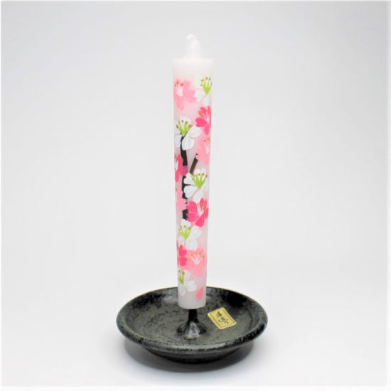 Echigo Flower Candle Hand Painted Candles 2 pcs Set - Cherry Blossom -, Japanese Wa-Rousoku (Japanese candle)