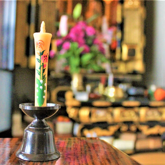 Echigo Flower Candle Hand Painted Small Candles 5 pcs Set - Flower Garden -