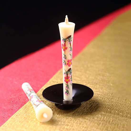 Echigo Flower Candle Hand Painted Candles 2 pcs Set - Cherry Blossom -