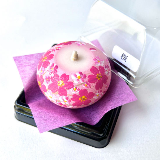 Echigo Flower Candle Hand Painted Round Candles 12 pcs Set - Four Seasons Flower -, Japanese Wa-Rousoku (Japanese candle)