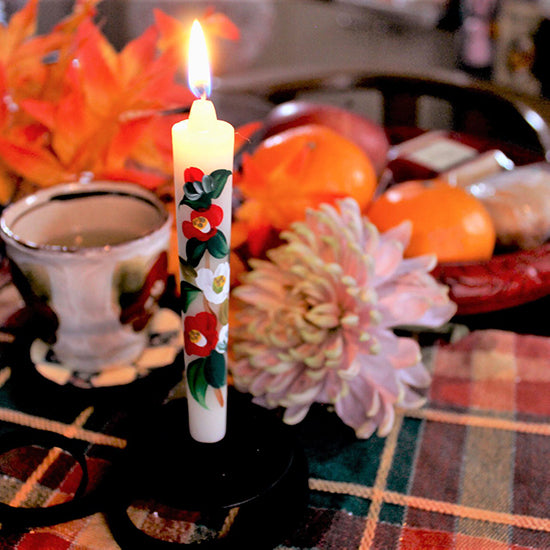 Echigo Flower Candle Hand Painted Candles 8 pcs Set, Japanese Wa-Rousoku (Japanese candle)