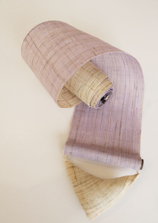 Hand-dyed Linen Japanese Narrow Tapestry - Lavender -, Kyoto Noren, Japanese wall hanging scroll