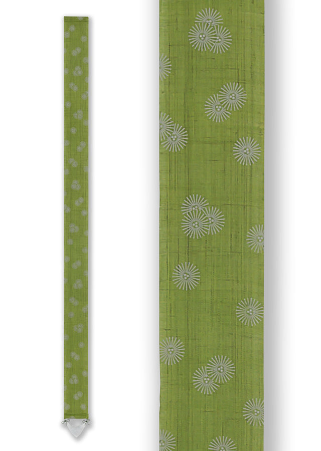 Hand-dyed Linen Japanese Narrow Tapestry with Incense - Pine -, Kyoto Noren, Japanese wall hanging scroll