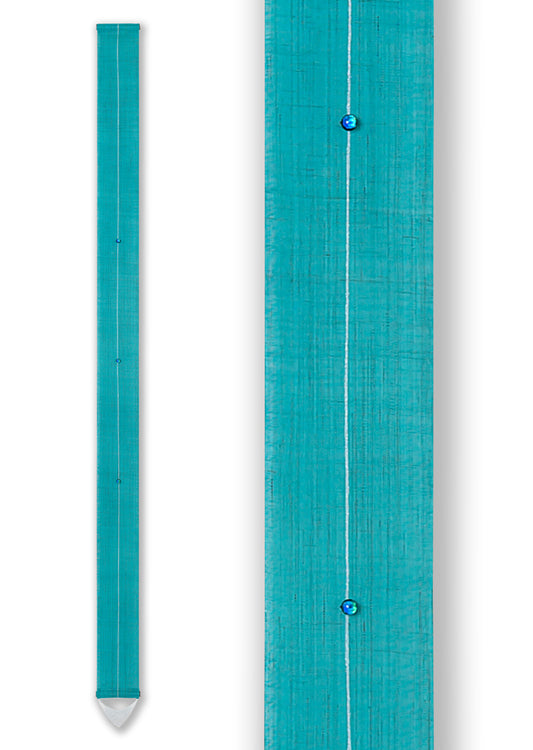 Hand-dyed Linen Japanese Narrow Tapestry with Hotaru Glass - Green Color Glass -, Kyoto Noren, Japanese wall hanging scroll