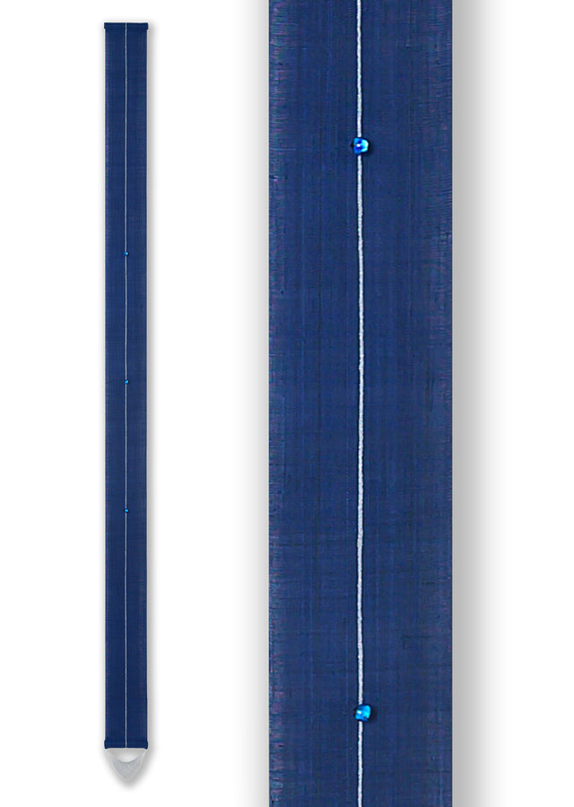 Hand-dyed Linen Japanese Narrow Tapestry with Hotaru Glass - Azure Color Glass -, Kyoto Noren, Japanese wall hanging scroll